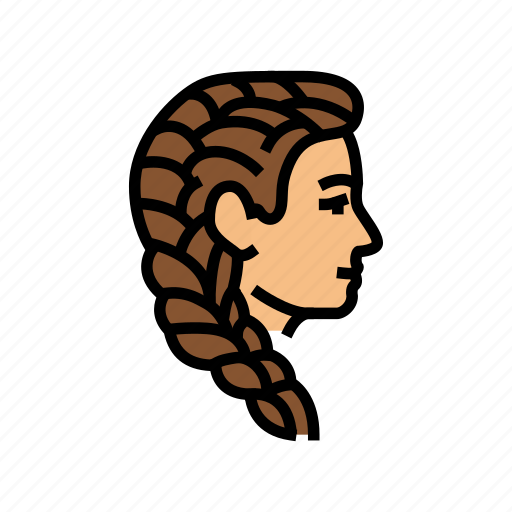 French, braid, hairstyle, female, portrait, hair icon - Download on Iconfinder