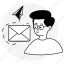 send mail, send email, send message, correspondence, letter 