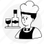 waiter, drink server, bartender, bar servant, professional avatar 