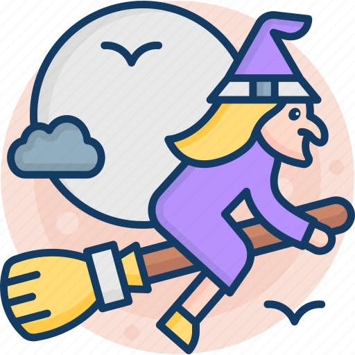 Witch, broom, flying, hat, magic icon - Download on Iconfinder