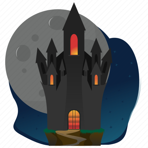 Castle, fear, halloween, horror, moon icon - Download on Iconfinder