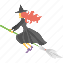 flying witch, halloween theme, halloween witch, scary halloween, witch on broom 