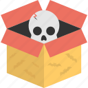 carnevil haunt, halloween props, scary box, scary decor, skull box 