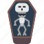 coffin, creepy, dead, scary, skeleton, tomb 