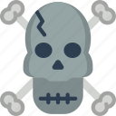 crossbones, evil, pirate, skeleton, skull