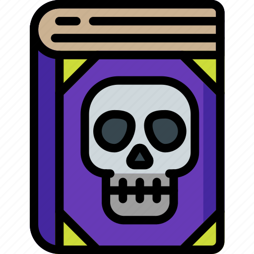 Book, curse, dead, evil, skull, spells icon - Download on Iconfinder