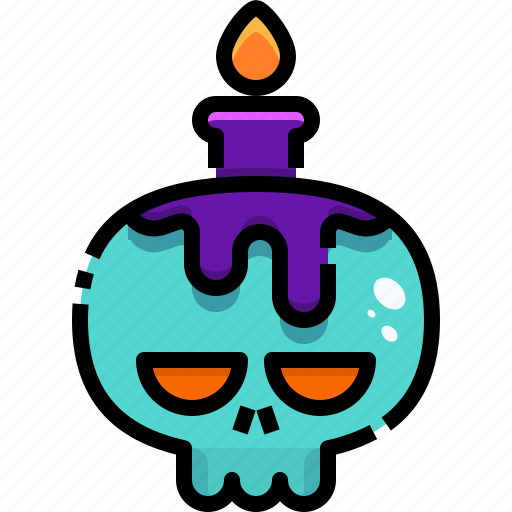 Burning, candle, candles, fire, flame, halloween, skull icon - Download on Iconfinder