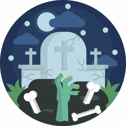 Bone, dead, grave, graveyard, green, halloween, hand icon - Download on Iconfinder