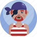 avatar, costume, halloween, man, pirate, scar