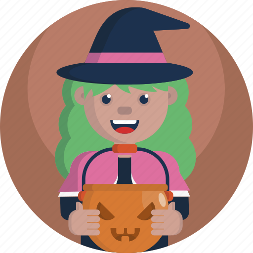 Avatar, girl, halloween, treat, trick, witch, young icon - Download on Iconfinder