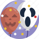 balloon, confetti, decoration, halloween, pumpkin, scream, spooky