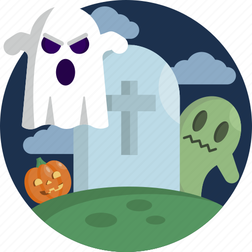 Dark, ghost, grave, graveyard, halloween, night, scary icon - Download on Iconfinder