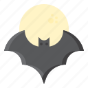bat, halloween, moon, night, weather