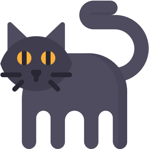 Black cat, cat, fear, halloween, scary, spooky icon - Free download