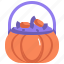 scary, halloween, basket, sweets, horror, spooky, candy 