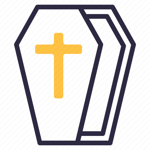 Horror, cemetery, coffin, cross, halloween icon - Download on Iconfinder