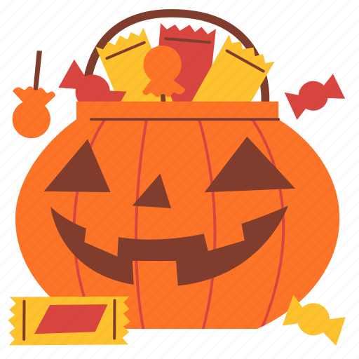 Candy, bucket, halloween, pumpkin, chocolate icon - Download on Iconfinder
