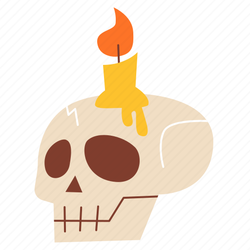 Skull, candle, halloween, decorations, horror icon - Download on Iconfinder