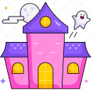 house, ghost, haunted house, spooky, halloween, moon