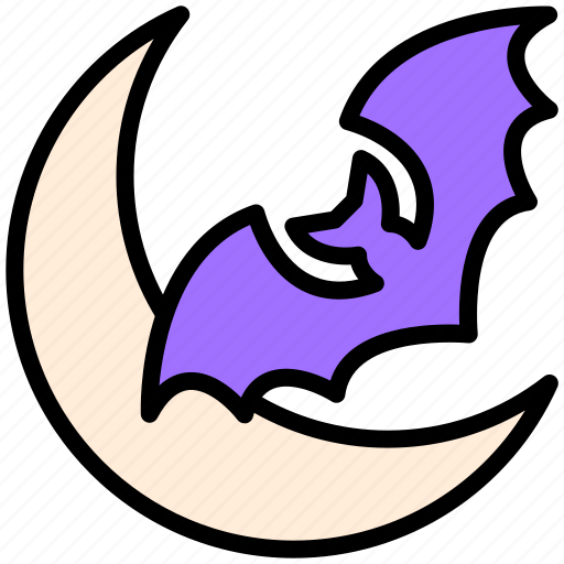 Halloween, bat, horror, fly, vampire, moon icon - Download on Iconfinder