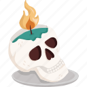 stickers, halloween, skull, candle, ghost, light, dead, spooky