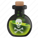 poison, halloween, bottle, potion, magic, skull, drink, liquid, glass 