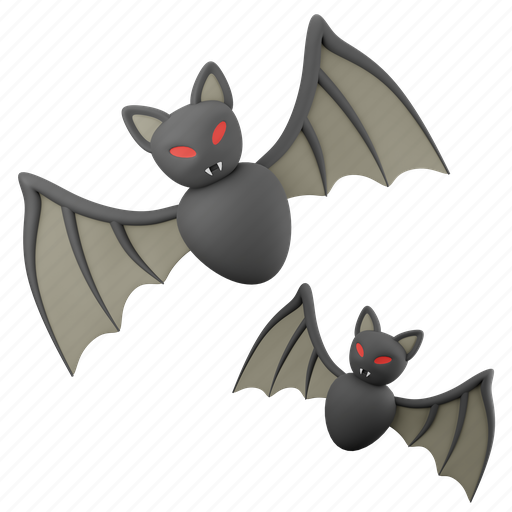 Bat, halloween, spooky, silhouette, black, scary, horror 3D illustration - Download on Iconfinder
