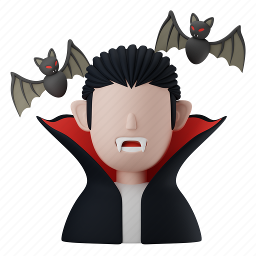 Vampire, costume, halloween, bat, party, dracula, character 3D illustration - Download on Iconfinder