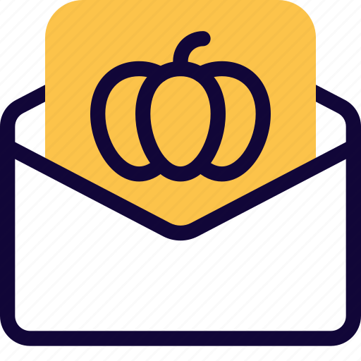 Mail, open, halloween, pumpkin icon - Download on Iconfinder