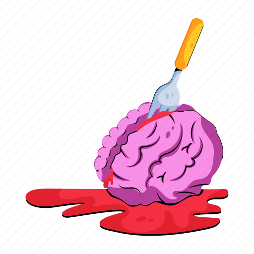 Eating brain, halloween brain, zombie food, human brain, human mind icon - Download on Iconfinder