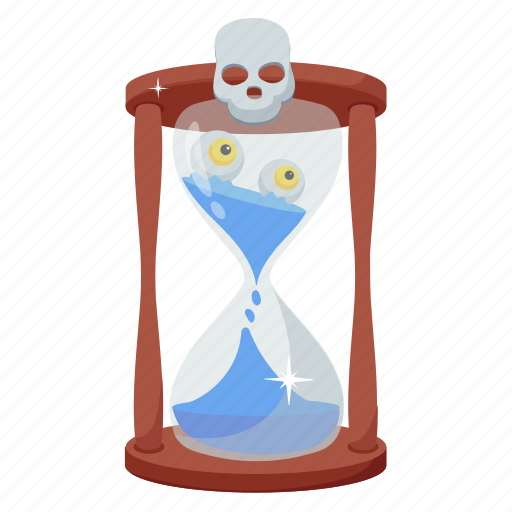 Horror, skull, hourglass, time icon - Download on Iconfinder