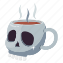 mug, drink, horror, skull