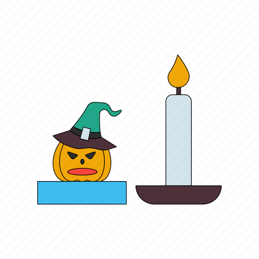 Candle, halloween, scary, pumpkin, hat icon - Download on Iconfinder