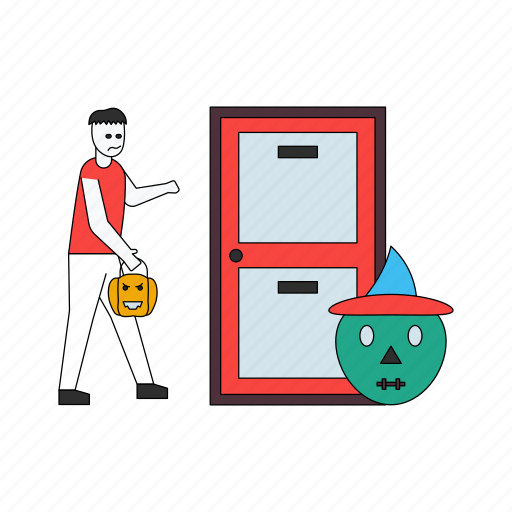 Door, halloween, pumpkin, holiday, festival icon - Download on Iconfinder