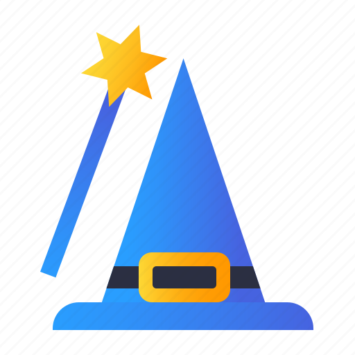 Hat, magic, stick, witch icon - Download on Iconfinder