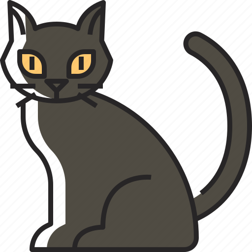 Black, cat, black cat, halloween, scary, animal, spooky icon - Download on Iconfinder