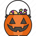 bucket, basket, halloween, candy, scary, horror, sweet
