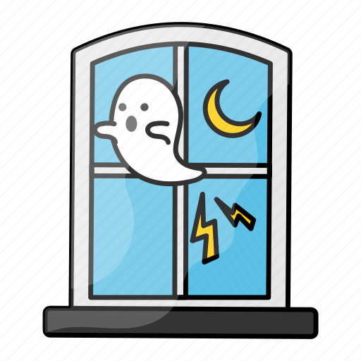 Bat, haunted, night, scary, spooky, unhinged, window icon - Download on Iconfinder