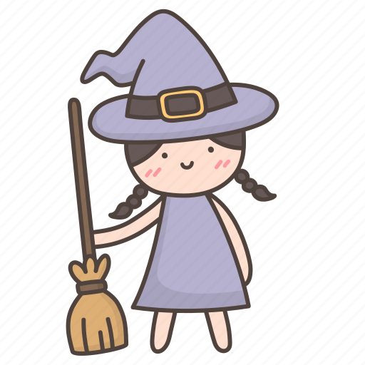 Broom, cartoon, cute, doodle, witch icon - Download on Iconfinder