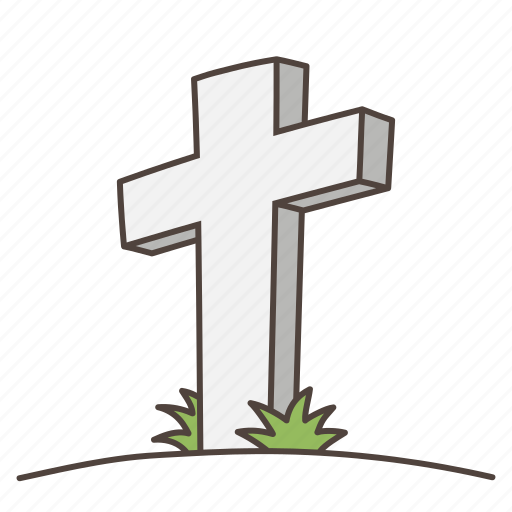 Cross, doodle, grave, graveyard, halloween, rip, tombstone icon - Download on Iconfinder