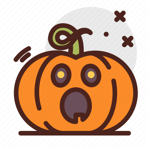 Pumpkin, halloween, shocked, emoji icon - Download on Iconfinder