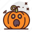 pumpkin, halloween, shocked, emoji 