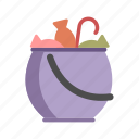 accessory, cauldron candy bucket, costume, halloween, trick or treat