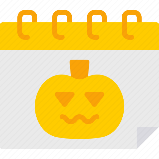 Date, calendar, schedule, halloween, pumpkin icon - Download on Iconfinder