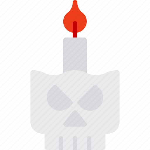 Decoration, candle, halloween, skull, light icon - Download on Iconfinder