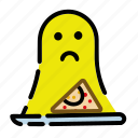 halloween, ghost, eating, pizza, fast food