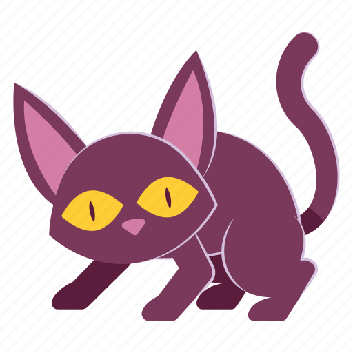 Black, cat, animal, halloween, spooky, dcoration, sticker icon - Download on Iconfinder