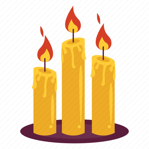 Candle, birthday, halloween, spooky, dcoration, sticker, illustration icon - Download on Iconfinder