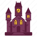 vampire, castle, halloween, spooky, dcoration, sticker, illustration, building, construction, horror