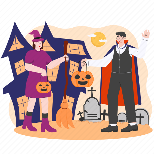 Pumpkin, carrying, halloween, spooky, holiday, horror, witch illustration - Download on Iconfinder